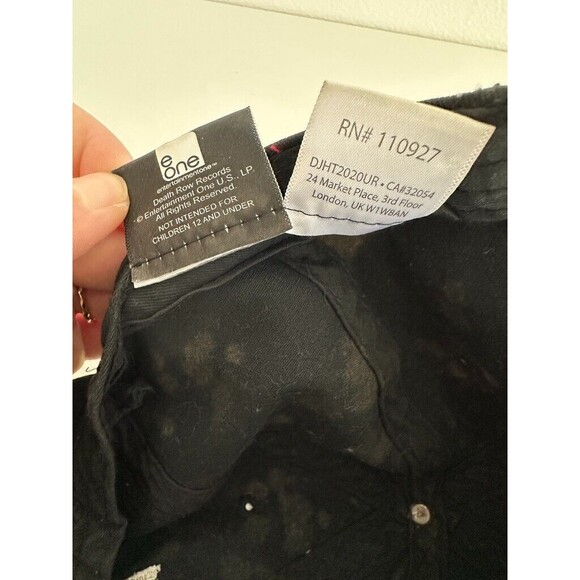 Death Row Records Acid Wash Bleach Spot Baseball Cap Black Cotton Adjustable - Picture 6 of 6